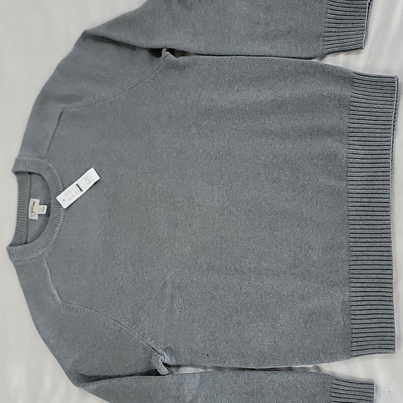 J. Crew Heritage cotton crewneck sweater in Heather steel gray Men's Large NWT - Picture 5 of 11